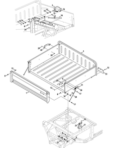 Cargo Bed Diagram and Parts List for 46G 4X4-EFI-1G202Z-1G313Z-37BMD710 Cub Cadet Lawn Tractor Accessories